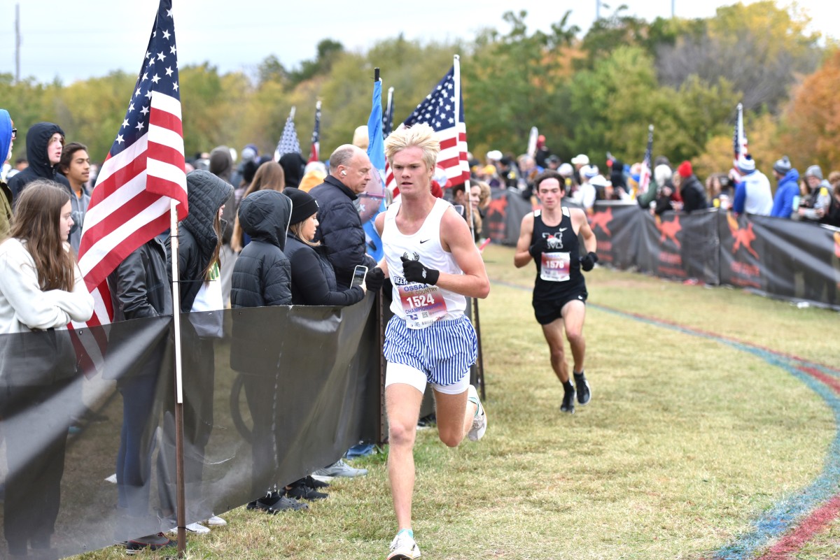 Edmond Deer Creek's Brody Woodcock runs during the 6A state boys cross country meet Oct. 28, 2023.